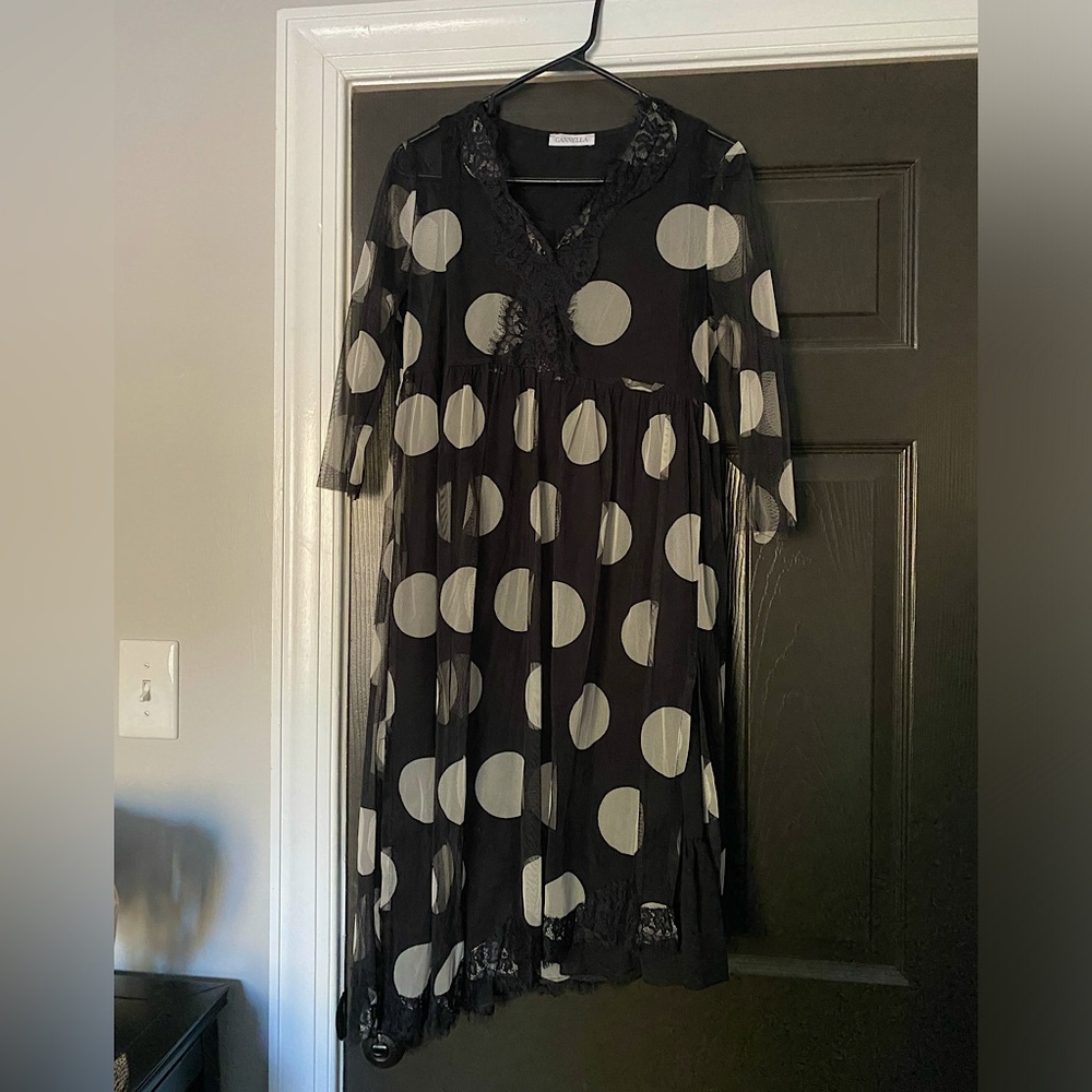 Black & White Polka Dot Cannella Dress